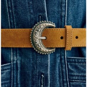 Sezane Fine Louve Belt Tabac - Size 75